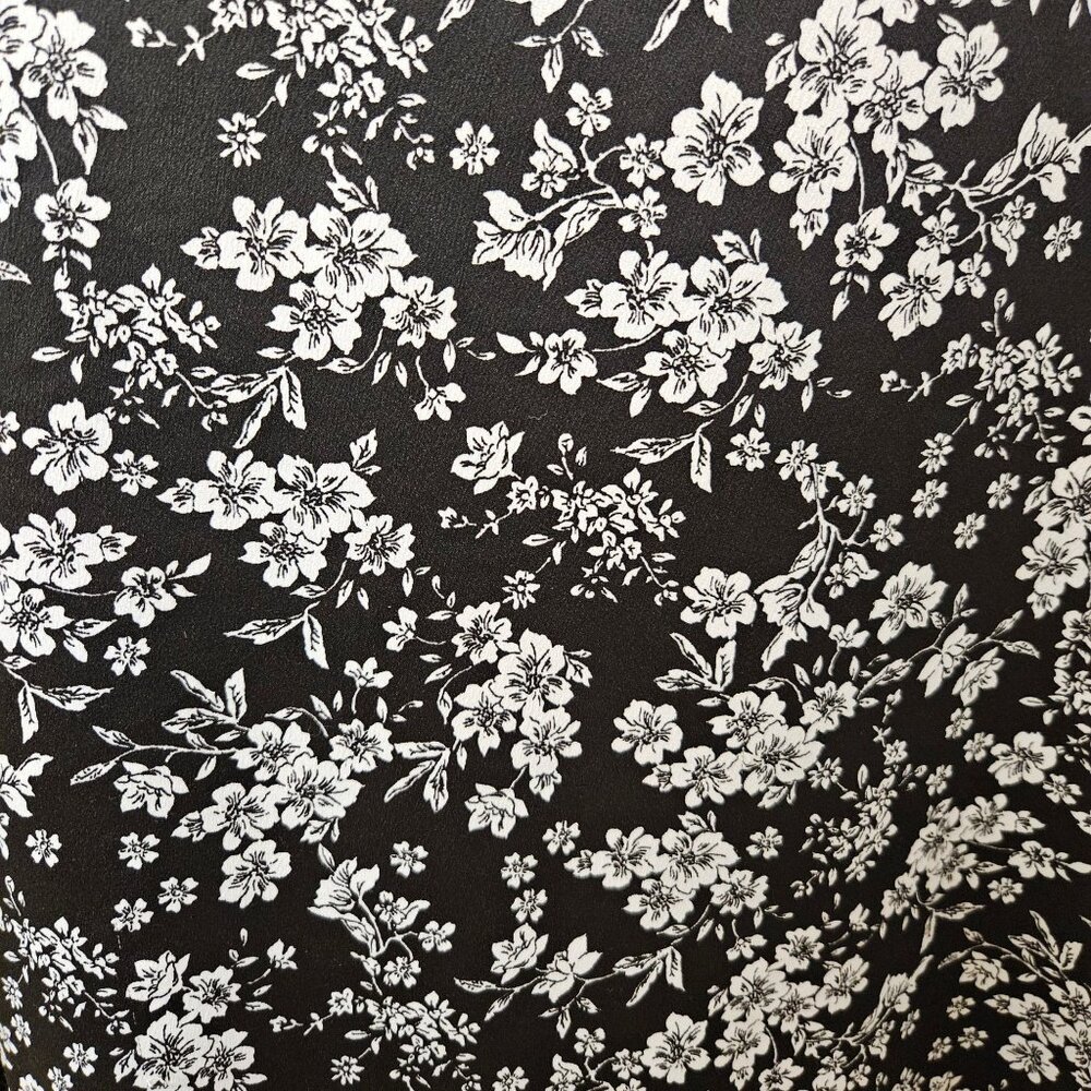 Nine Eight New York Tunic Womens Size XL Black White Floral Top Long Sleeve - Picture 6 of 9